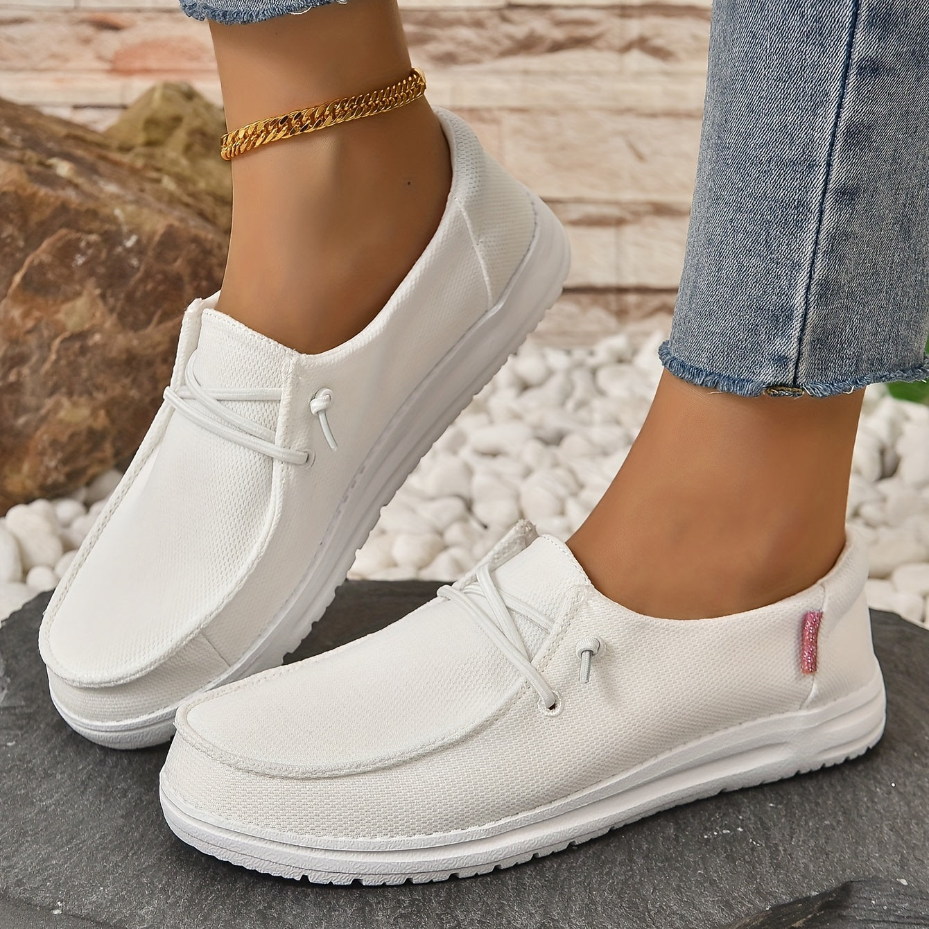 Women's Mesh Flat Loafers Slip On Low Top Shoes