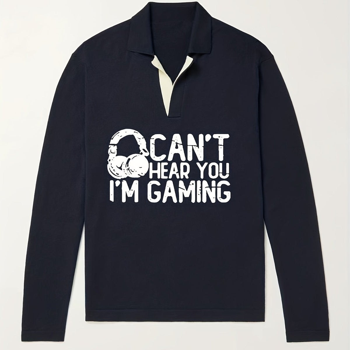 Men's Warm V-Neck Polo Sweater for Fall Winter