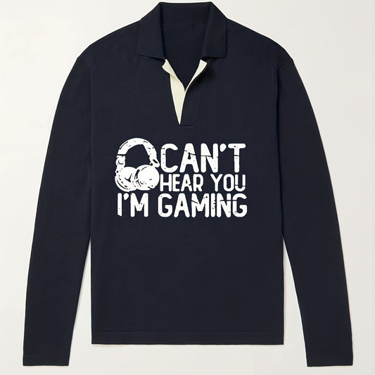 Men's Warm V-Neck Polo Sweater for Fall Winter