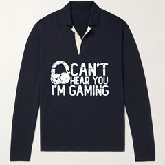 Men's Warm V-Neck Polo Sweater for Fall Winter