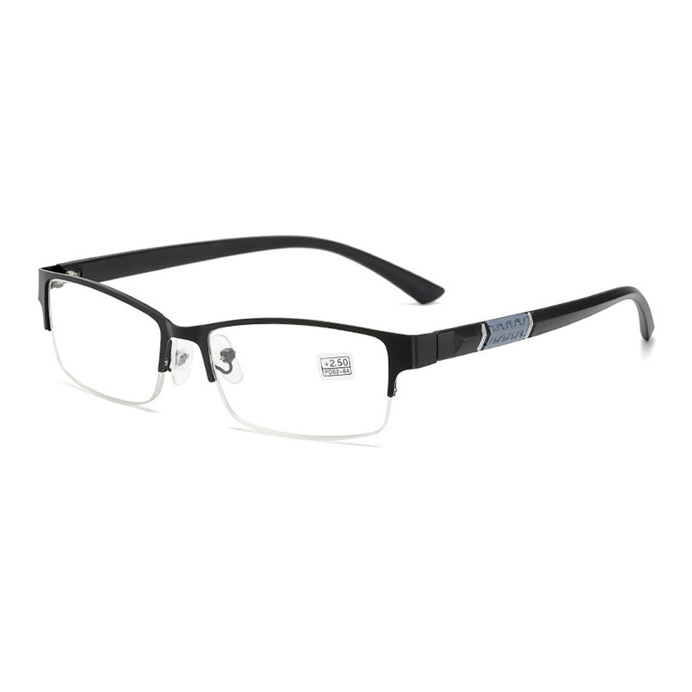 Semi Rimless Reading Glasses Men's Business Eyeglasses