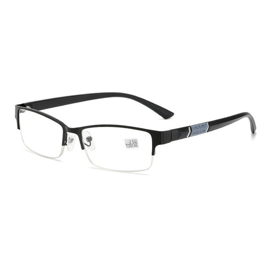 Semi Rimless Reading Glasses Men's Business Eyeglasses