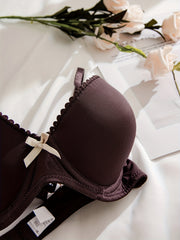Push Up T Shirt Bra Breathable Comfortable Bow Tie Lingerie Underwear