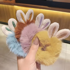 10pcs Plush Rabbit Ear Hair Ropes Random