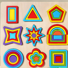 Montessori Wooden Puzzle Shape Cognition Matching Baby Toy