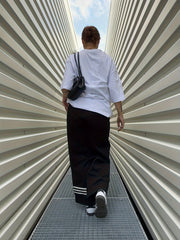  Wide Leg Stripe Print Pants with Pockets