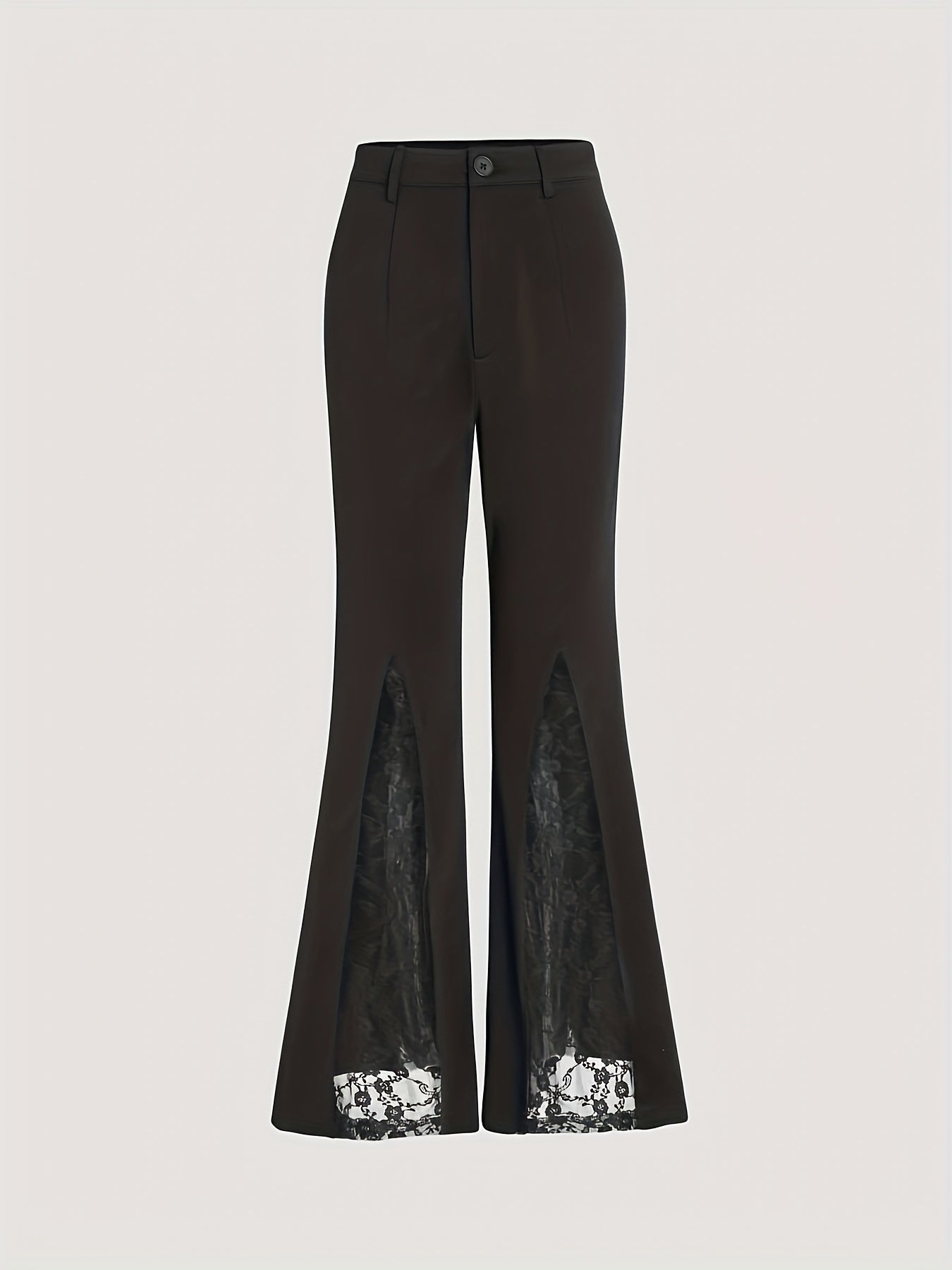  Women's Lace Button Fly Flare Leg Trousers