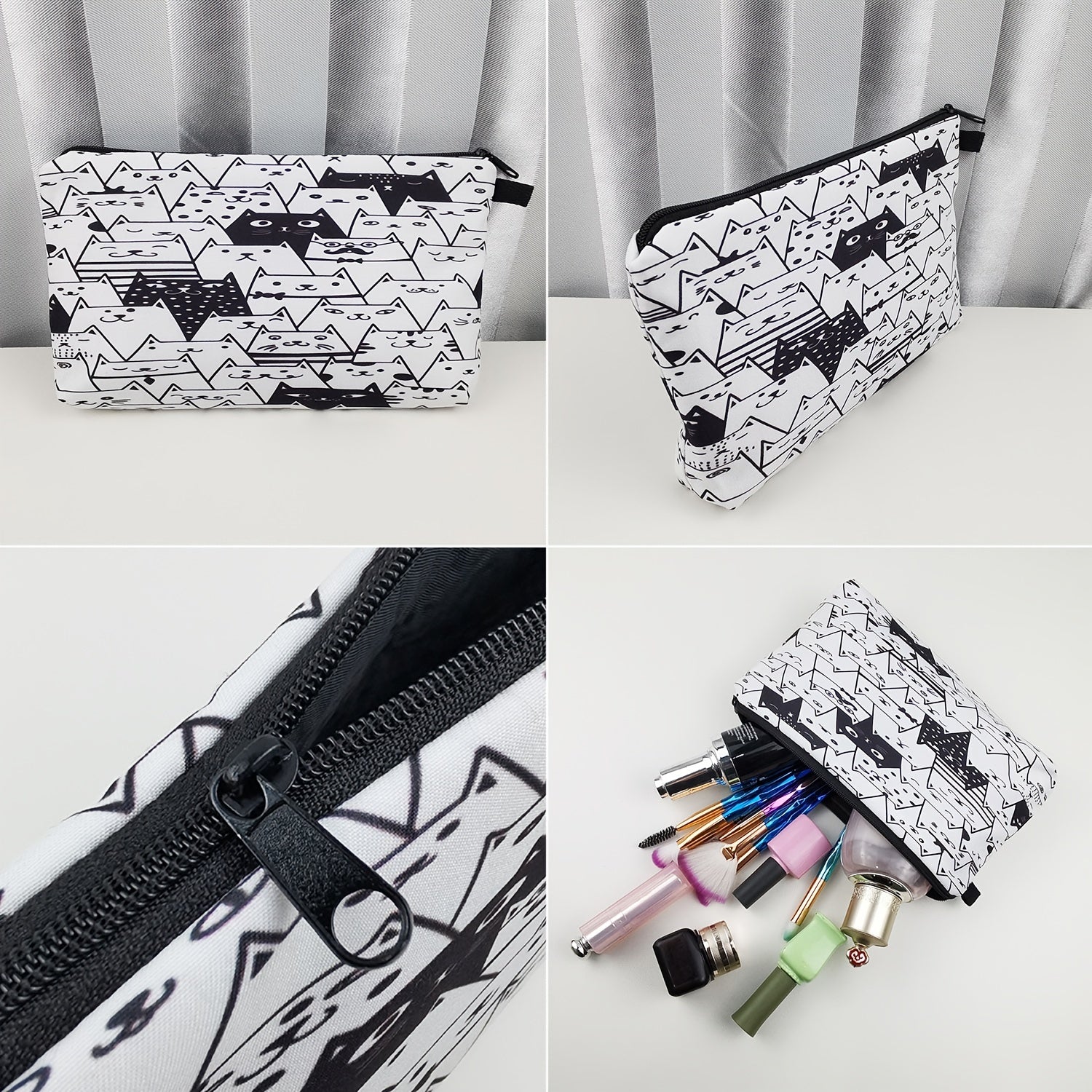 Dinosaur Pattern Zipper Storage Bag Cosmetic Makeup Pouch