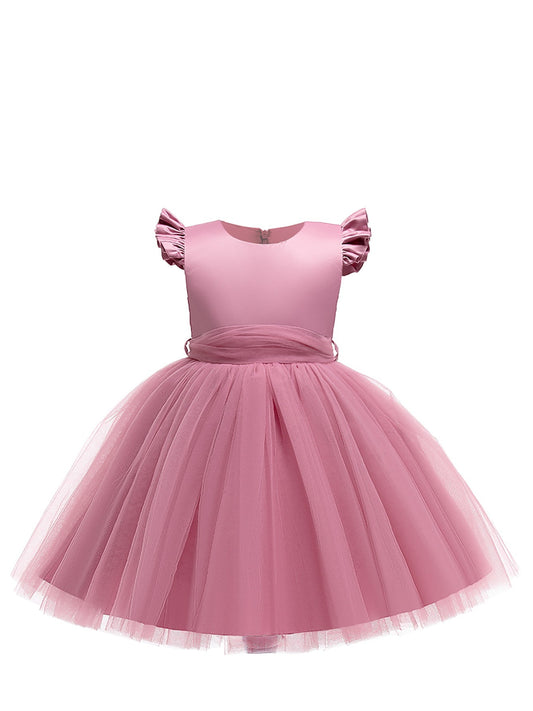 Christmas Girls Solid Party Dress