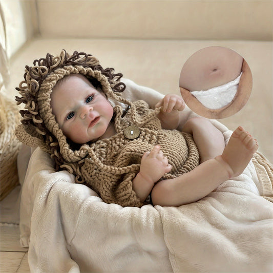 Adorable 46 Lifelike Boy Reborn Doll with Realistic Features & Accessories
