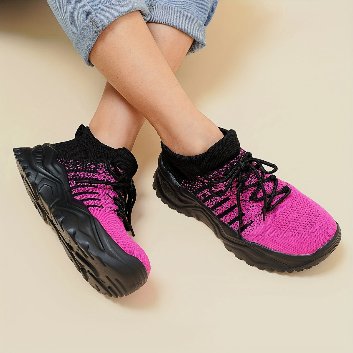 Women's Mesh Breathable Chunky Running Shoes Lightweight Travel Shoes
