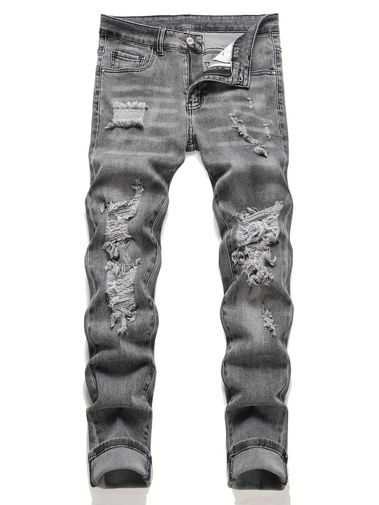 Men's Skinny Ripped Stretch Slim Fit Jeans Pants