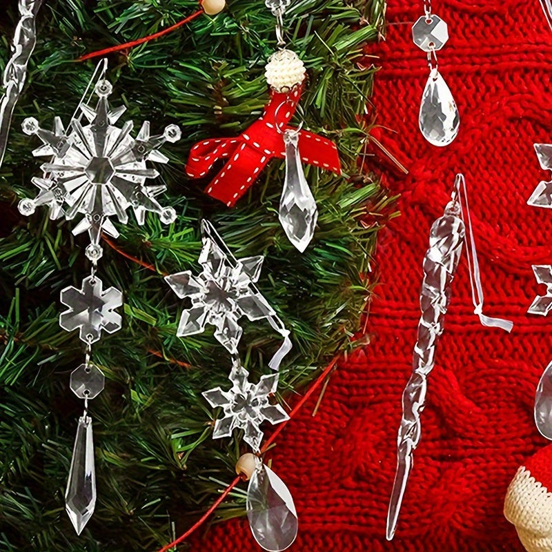 10pcs Christmas Snowflake Pendant Tree Decoration