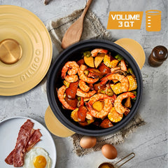 Enameled Cast Iron Dutch Oven 18cm 2L Deep Stockpot