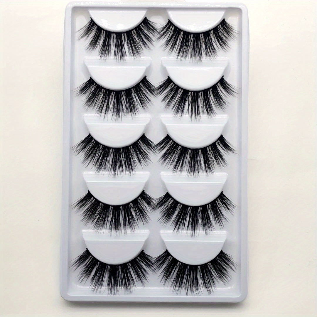 5 Pairs 3D Fluffy False Eyelashes Natural Volume Thick Makeup Lashes