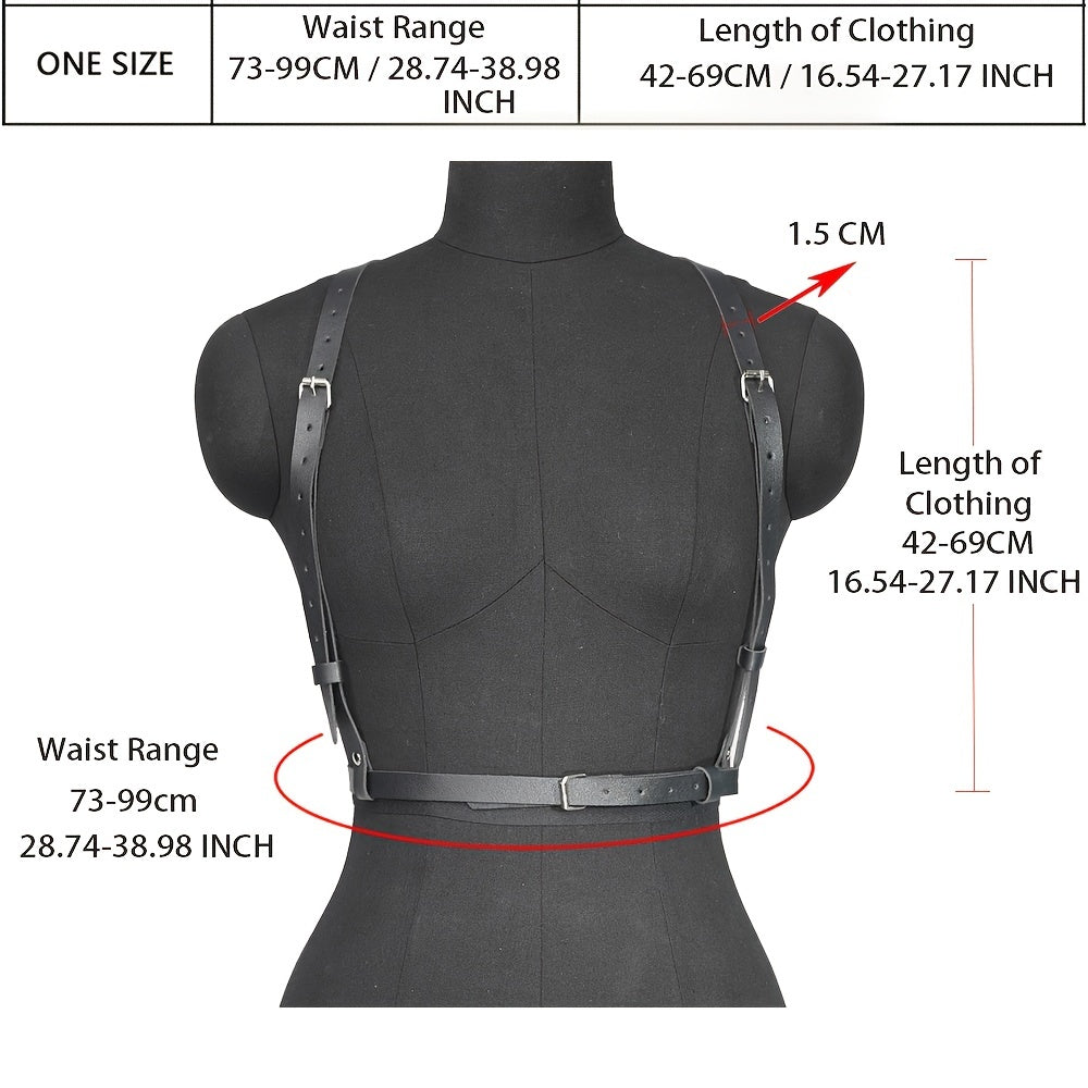 PU Leather Harness Belt Women Gothic Body Belt Party Costume