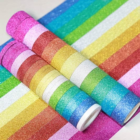 6 Pack Glitter Washi Tape Set Colorful Decorative Adhesive Tapes for Crafts