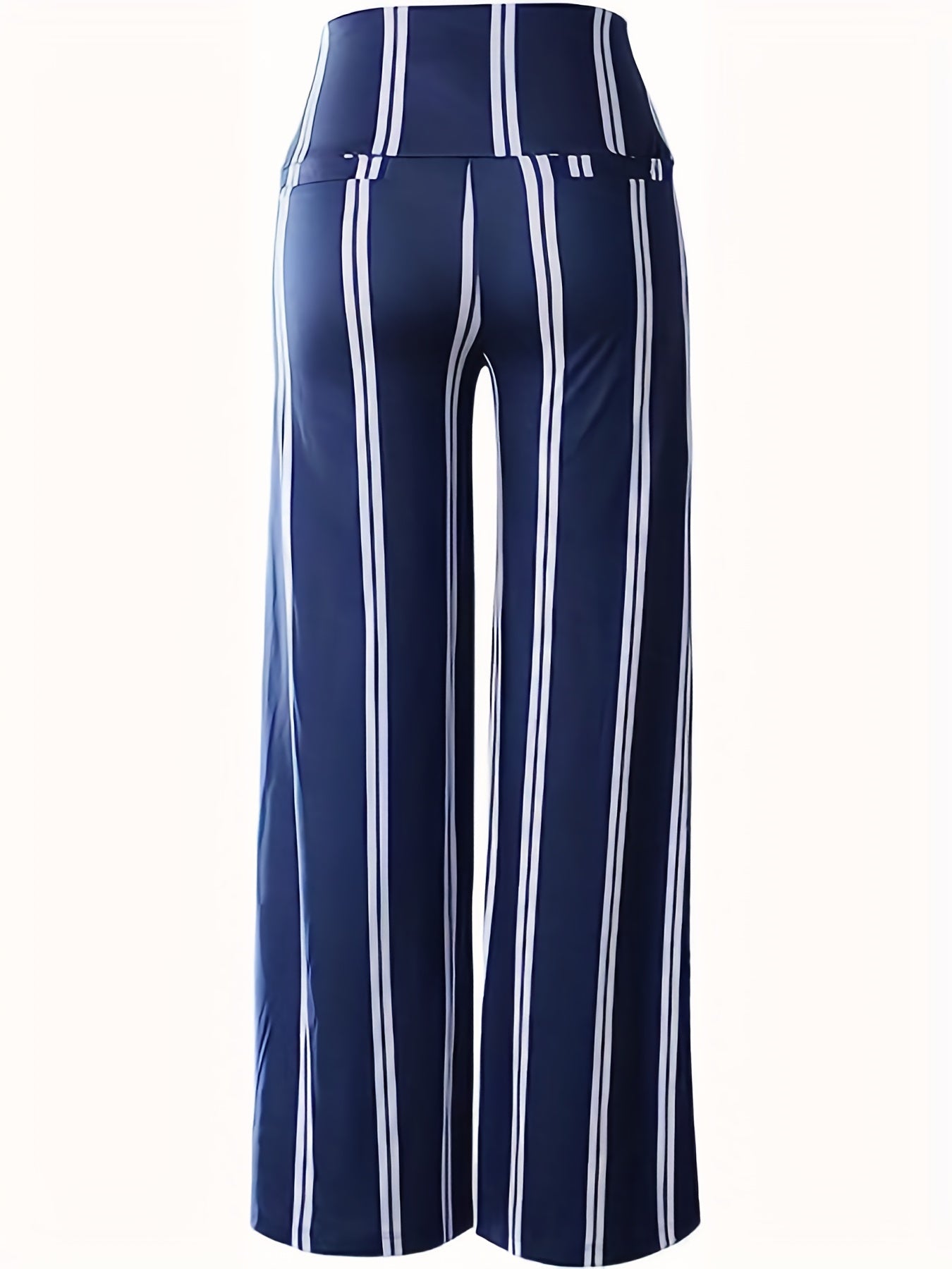 Striped High Waist Wide Leg Pants for Women