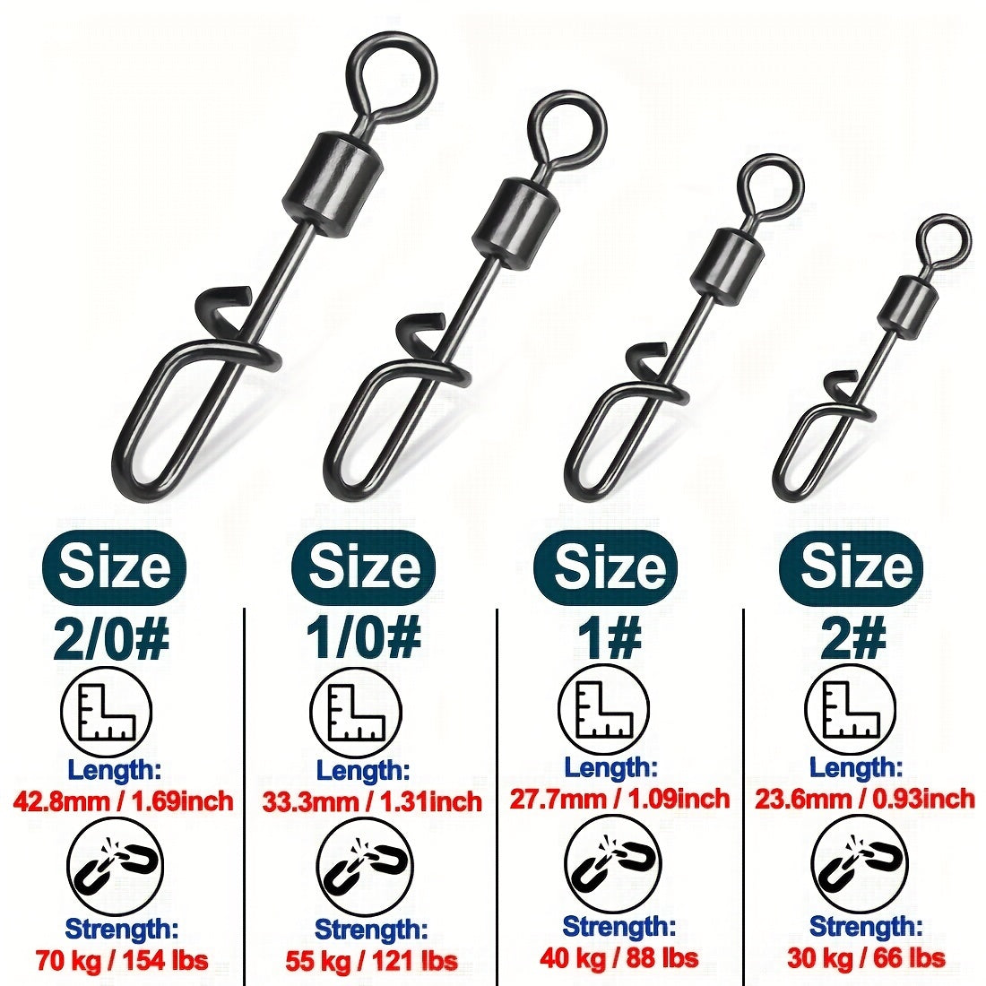 Stainless Steel Snap Fishing Swivels 100Pcs Coastlock Saltwater Hooks