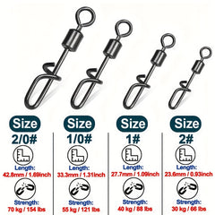 Stainless Steel Snap Fishing Swivels 100Pcs Coastlock Saltwater Hooks