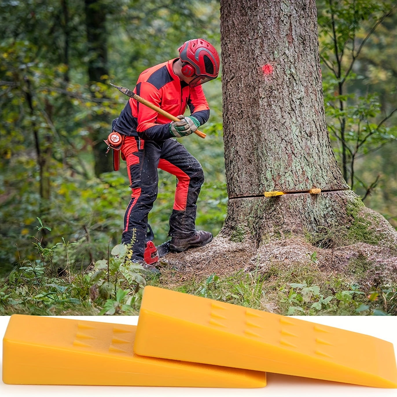 4pcs Tree Felling Wedges With Spikes Chainsaw Wedges Logging Supplies Set