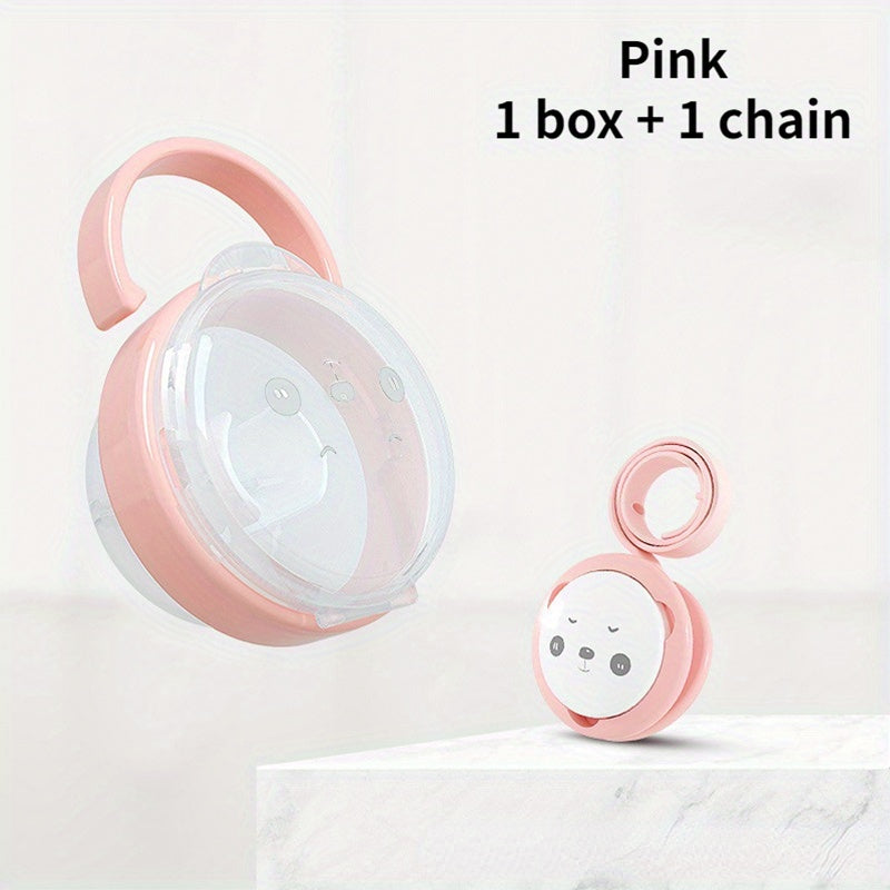 Baby Pacifier Box & Clip Set Safe PP Plastic Cartoon Storage Box
