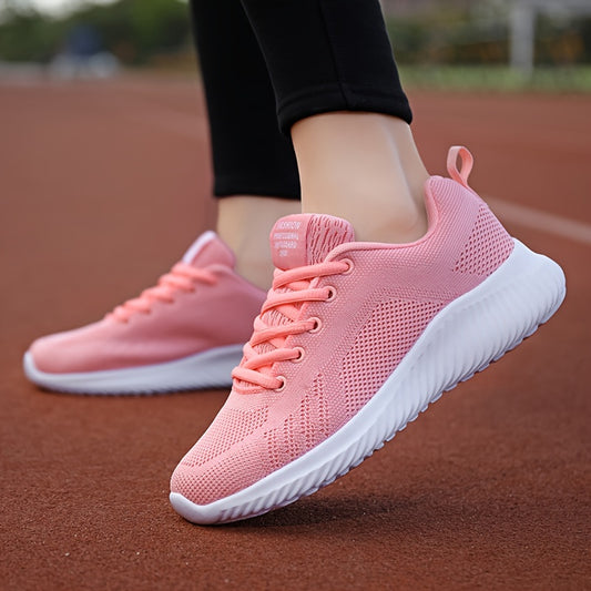 Women's Lace Up Mesh Sneakers Breathable Soft Sole Running Shoes