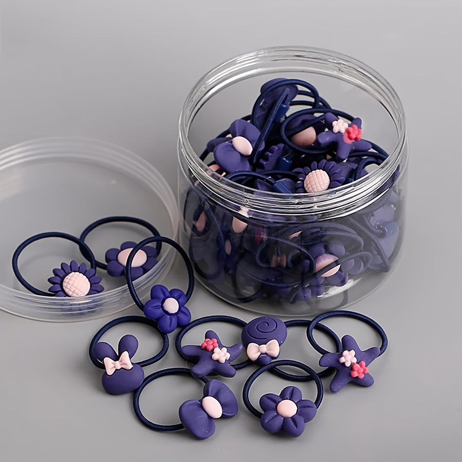 40pc Girls Elastic Hair Tie Hair Rope Hair Ring Hair Accessories