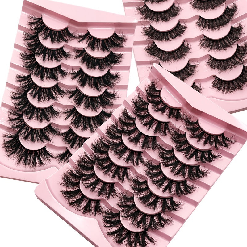 7 Pairs Fluffy 6D Faux Mink Wispy Eyelashes Natural Look False Lashes