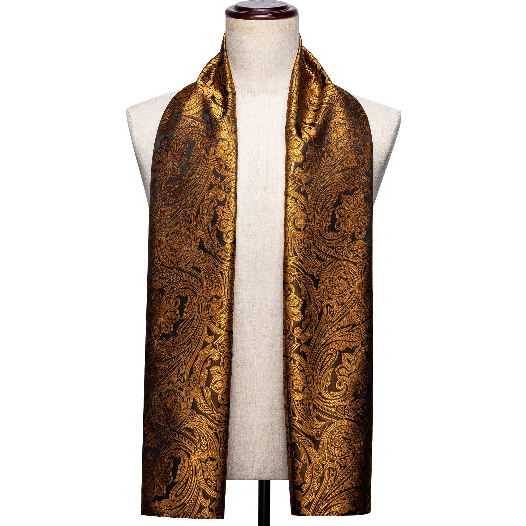 Barry Wang Mens Silk Paisley Floral Scarf Autumn Winter Shawl