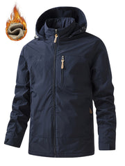 Men's Outdoor Hooded Windbreaker Jacket for Autumn and Winter