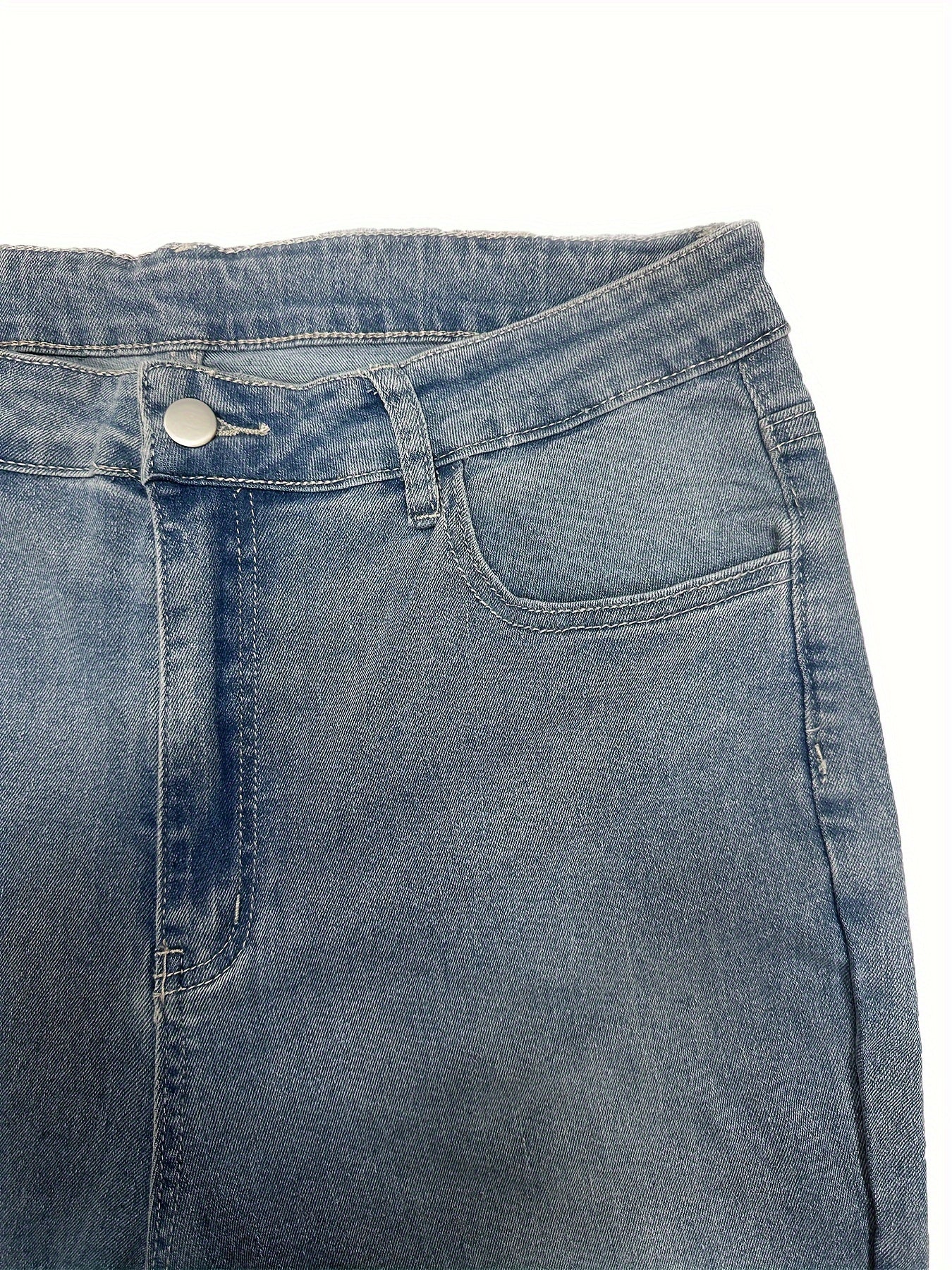  Women's Flared Leg Jeans Button Fly Lace Up High Stretch