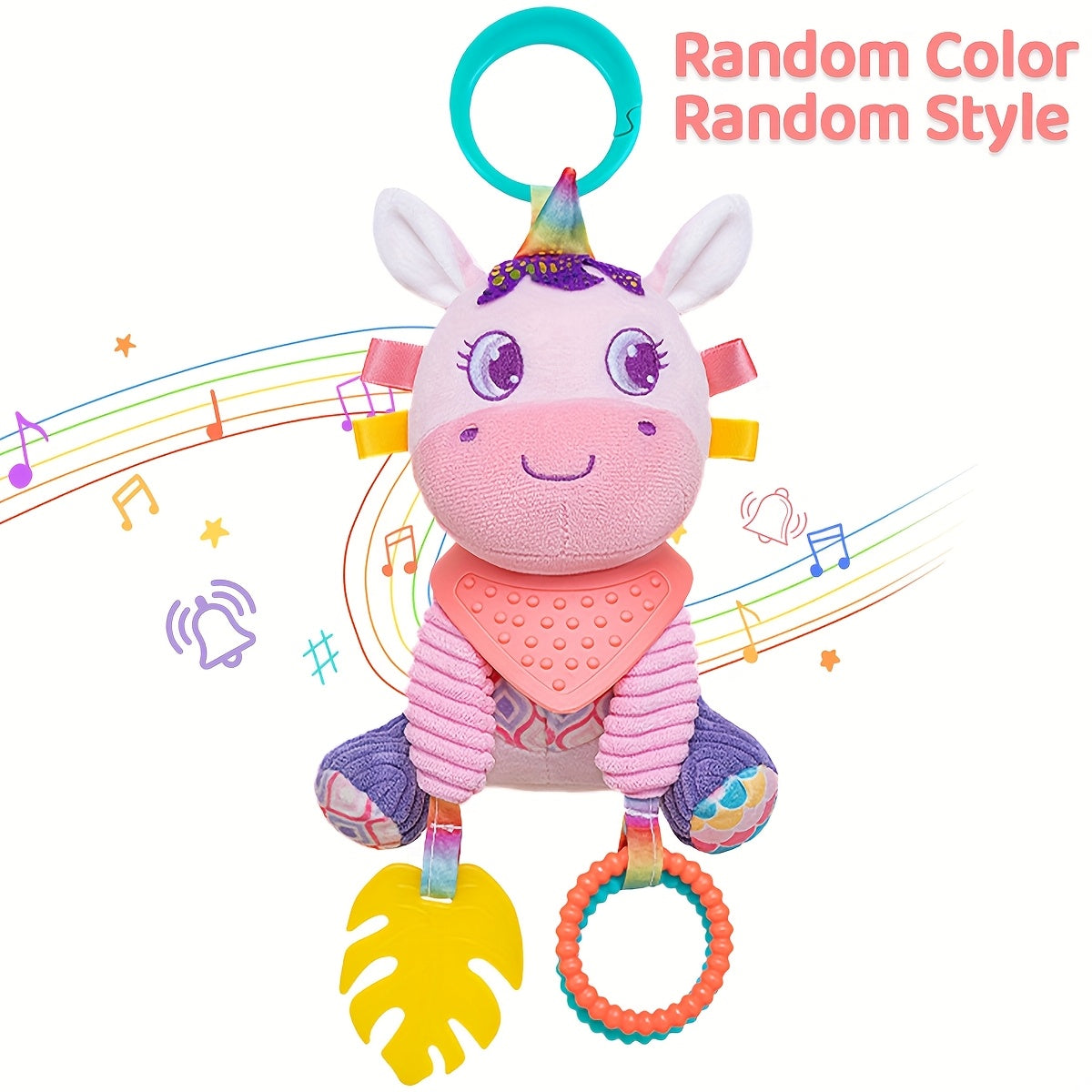 Colorful Spiral Rattle Toy for Kids with Rings