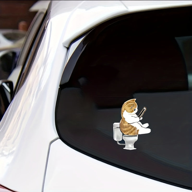 4pcs Cute Cat Vinyl Waterproof Self-adhesive Stickers