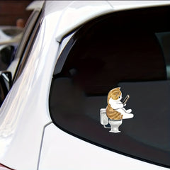 4pcs Cute Cat Vinyl Waterproof Self-adhesive Stickers