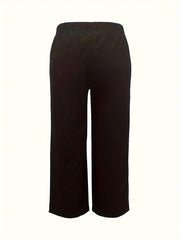  Wide Leg Trousers Solid Elastic Stretch Casual Pants
