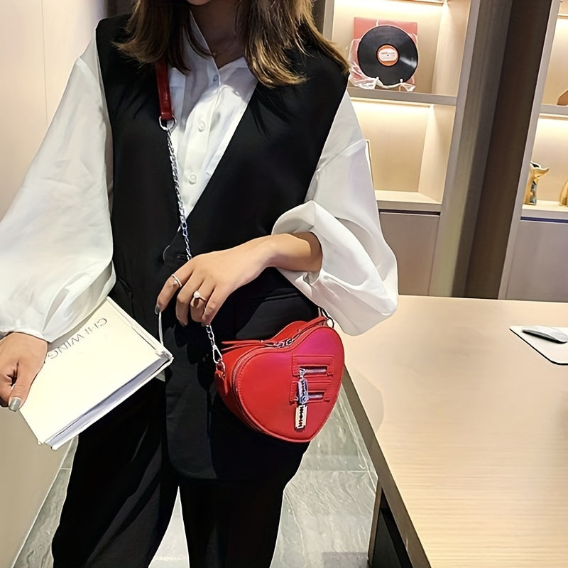 Y2K Heart Shaped Chain Bag Gothic Love Purses