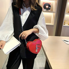 Y2K Heart Shaped Chain Bag Gothic Love Purses