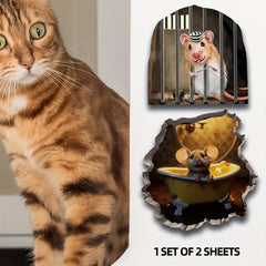 2pcs Funny Mouse Stickers Waterproof Adhesive Decoration