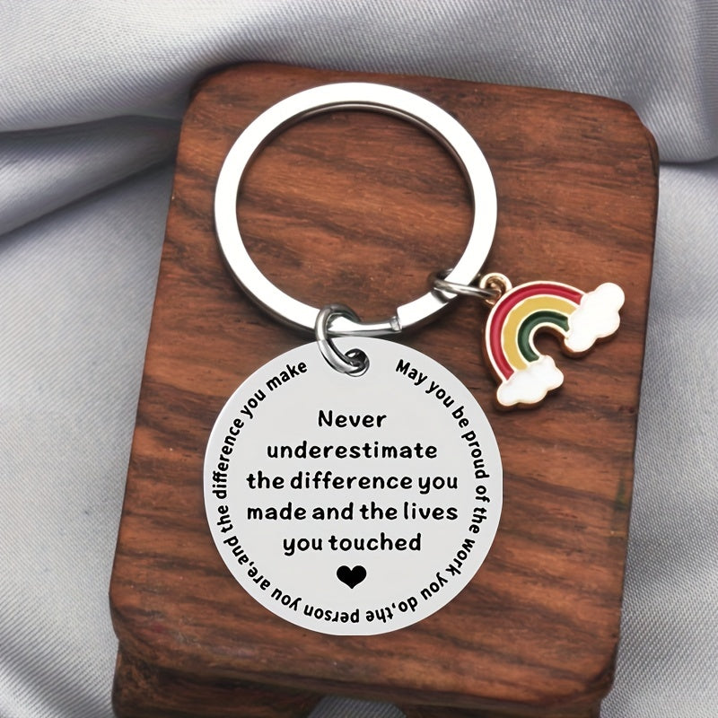Stylish Metal Key Chain Pendant Gift for Teachers Colleagues Coworkers