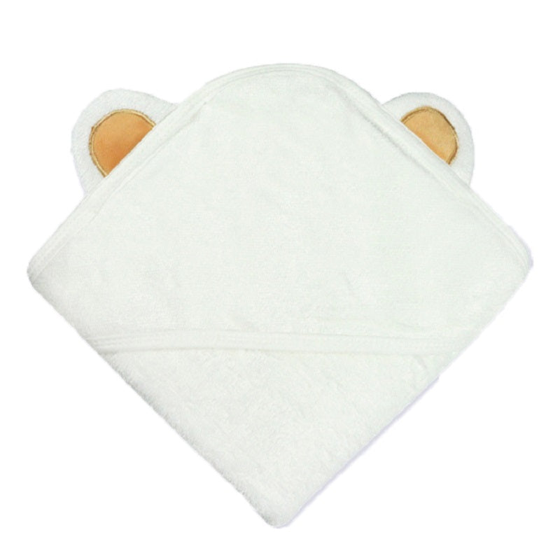 Hooded Baby Towels Soft Coral Fleece Bath Towel With Bear Ears
