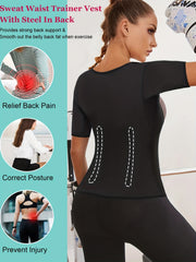 Sauna Body Shaper Sweat Sleeves Waist Trainer Top Women's Activewear