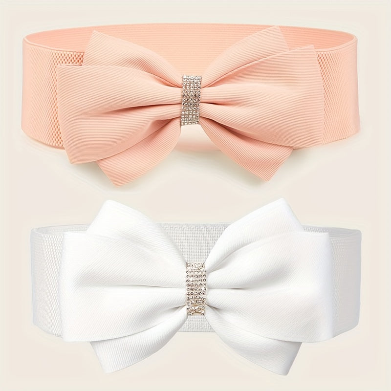 Big Bowknot Wide Belt Plus Size Waistband for Women
