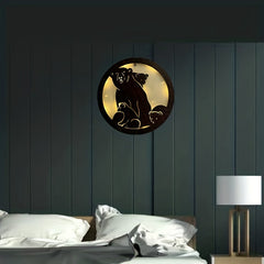 Kids Room LED Wall Clock Retro Wooden Sign Decoration