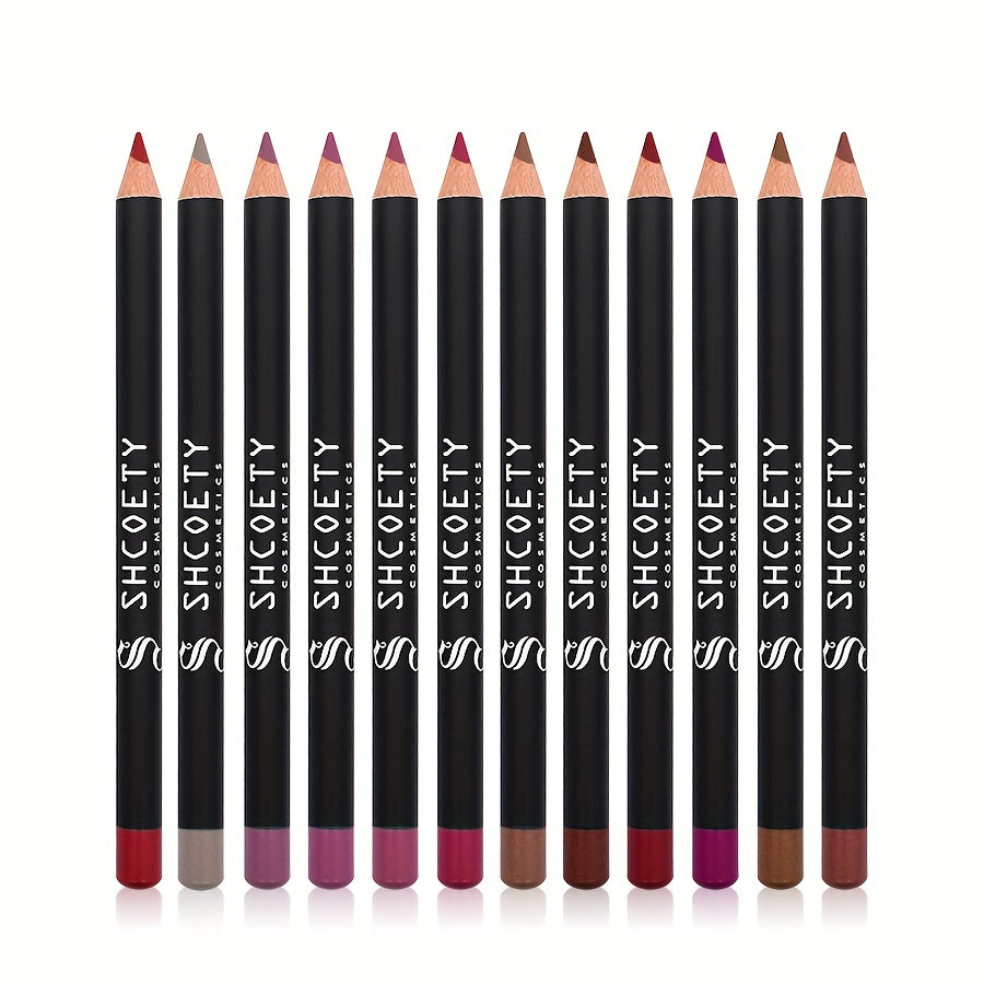 12 Matte Waterproof Lip Liner Set Natural Look