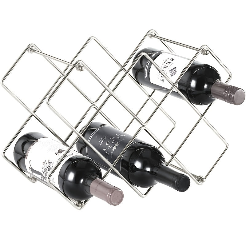 10 Bottle Metal Countertop Wine Rack Holder