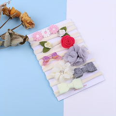 9pcs Flowers Bow Headband Hair Accessories for Baby Girls
