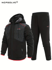 Men's Active Fleece Hooded Jacket & Pants Set