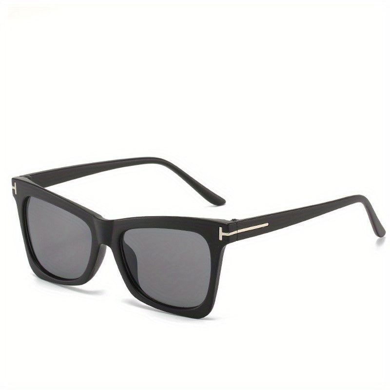 Cat Eye Sunglasses Gradient Lens Metal T Decor Glasses UV400