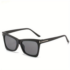 Cat Eye Sunglasses Gradient Lens Metal T Decor Glasses UV400